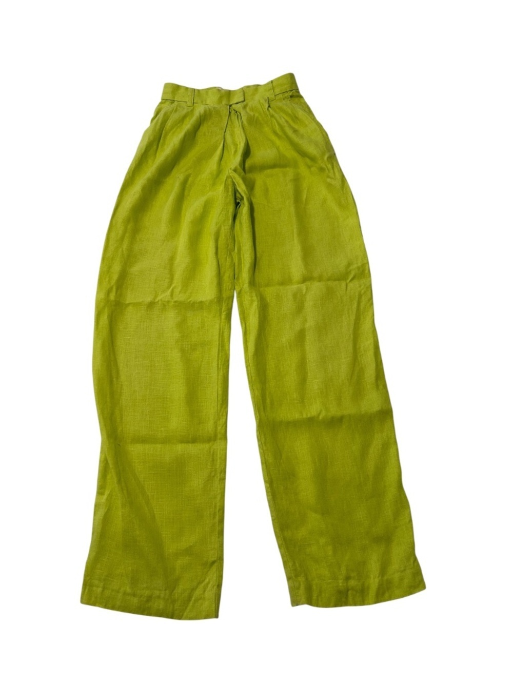 Mara Hoffman Wide Leg Trouser Pants 100% Hemp Size 2 Neon Green High Waisted - Picture 4 of 14